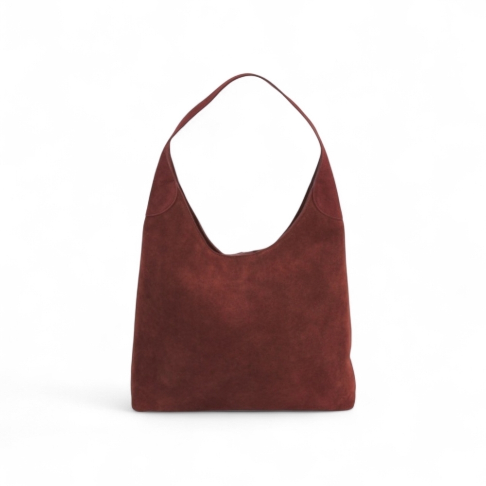 MARGOT Suede Hobo Bag | Rust Burgundy | NWT